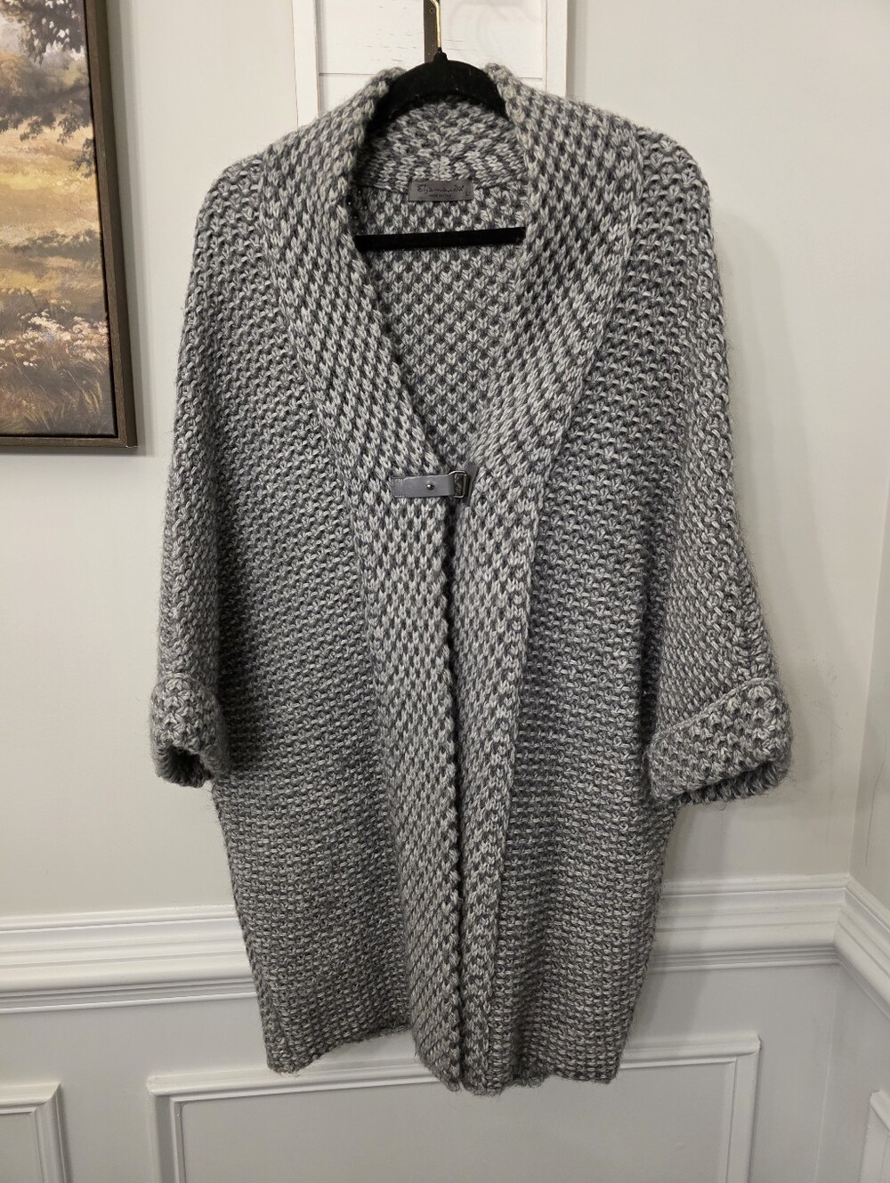 Elsamanda Chunky Knit Cardigan Sweater Size Large Anthropologie Made In Italy